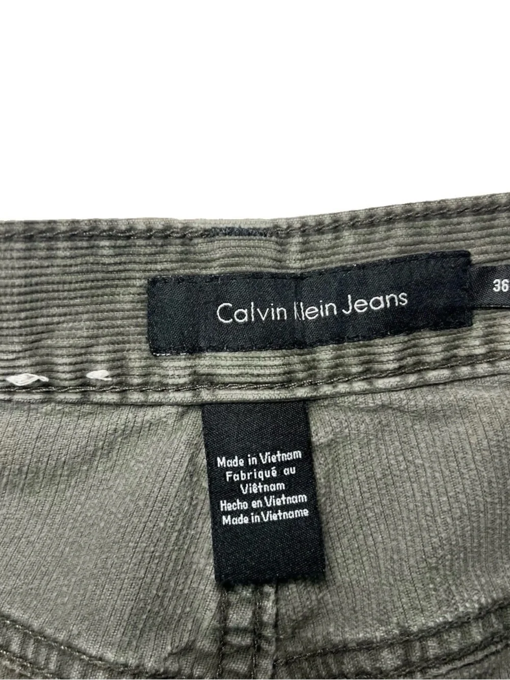 Calvin Klein Men's Light Beige Corduroy Pants 36 x 30 Relaxed Straight Leg